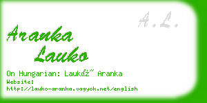 aranka lauko business card